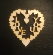Hjerte med LOVE YOU